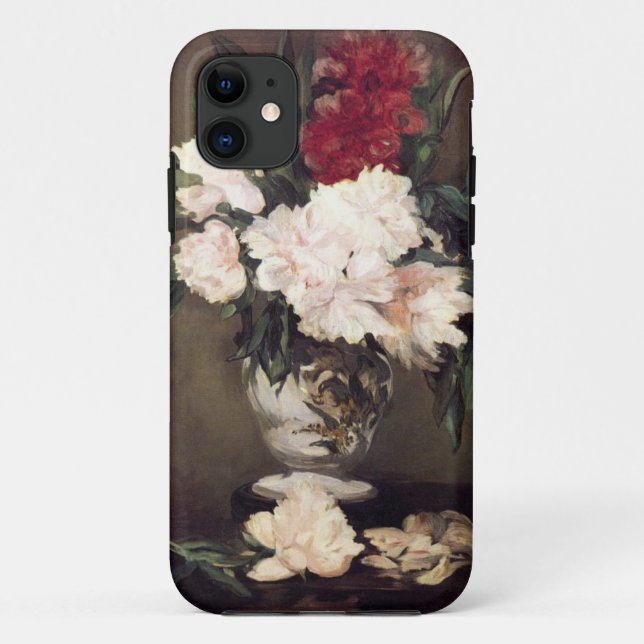 Manet: Vase of Peonies on a Small Pedestal artwork Case-Mate iPhone Case (Back)
