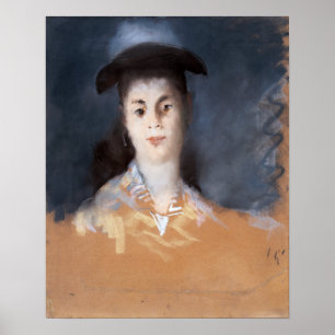 Manet - Woman Wearing A Hat With Silk Gauze Poster