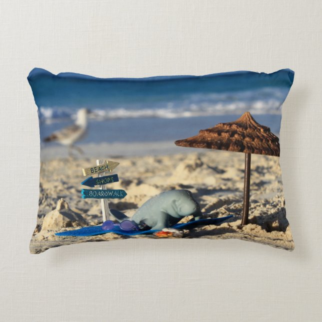 Manfred the Manatee Accent Pillow (Front)