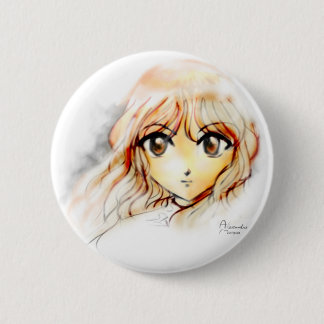 Manga Anime Girl sketch big eyes kawaii cute 2 Inch Round Button