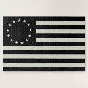 Manga, Betsy Ross Flag or Circle American Flag Jigsaw Puzzle