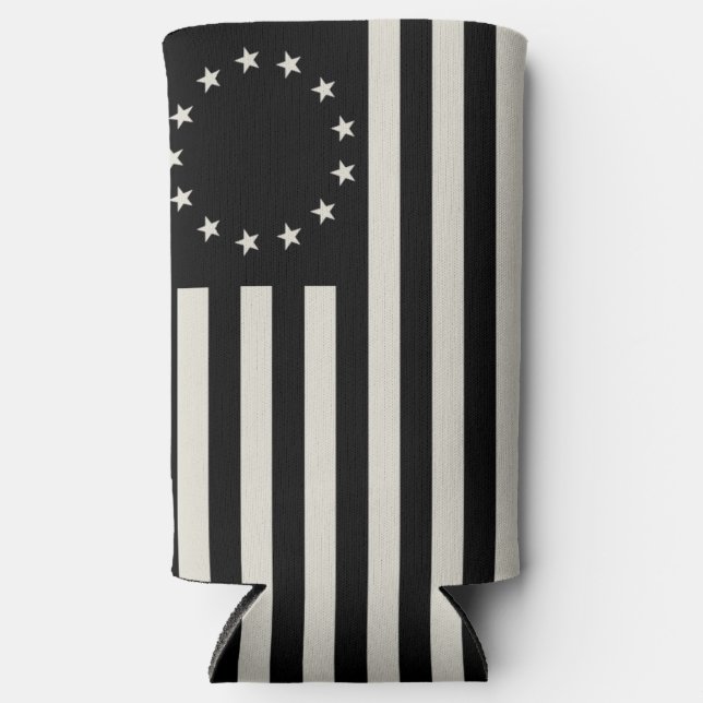 Manga, Betsy Ross Flag or Circle American Flag Seltzer Can Cooler (Front)