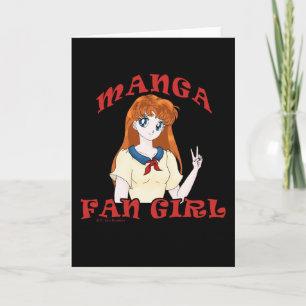 Manga Fan Girl Greeting Cards