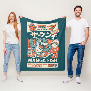 Manga Fish Fleece Blanket