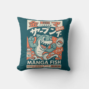 Manga Fish Throw Pillow