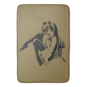 Manga, Neko Catgirl Furry Anime Loli Slave Bath Mat
