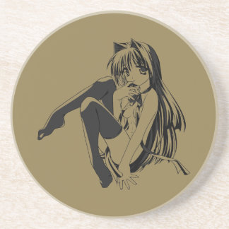 Manga, Neko Catgirl Furry Kawaii Loli  Coaster