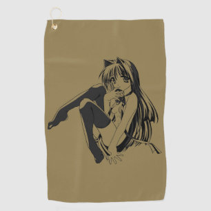 Manga, Neko Catgirl Furry Kawaii Loli Golf Towel