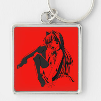 Manga, Neko Catgirl Furry Kawaii Loli  Keychain
