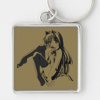 Manga, Neko Catgirl Furry Kawaii Loli  Keychain