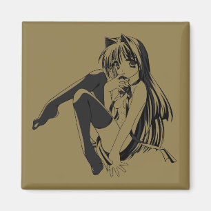 Manga, Neko Catgirl Furry Kawaii Loli  Magnet
