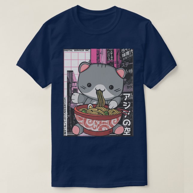 Manga Neko Ramen Cat Lover857 T-Shirt (Design Front)