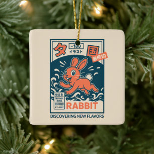 Manga Rabbit Ceramic Ornament