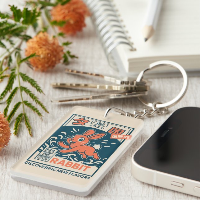 Manga Rabbit Keychain (Front Right)