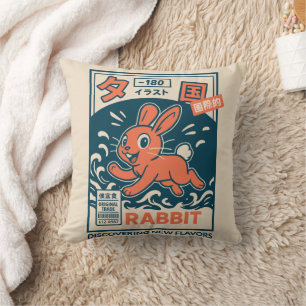 Manga Rabbit Throw Pillow