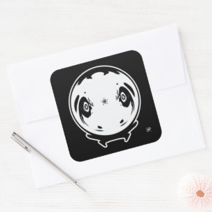 Manga Weird Kid Thing Strange Cartoon Character Square Sticker