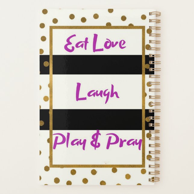 Mange amour rire prier rire or dots planner (Dos)