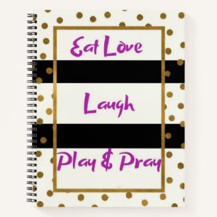 Mange amour rire prier rire or points carnet