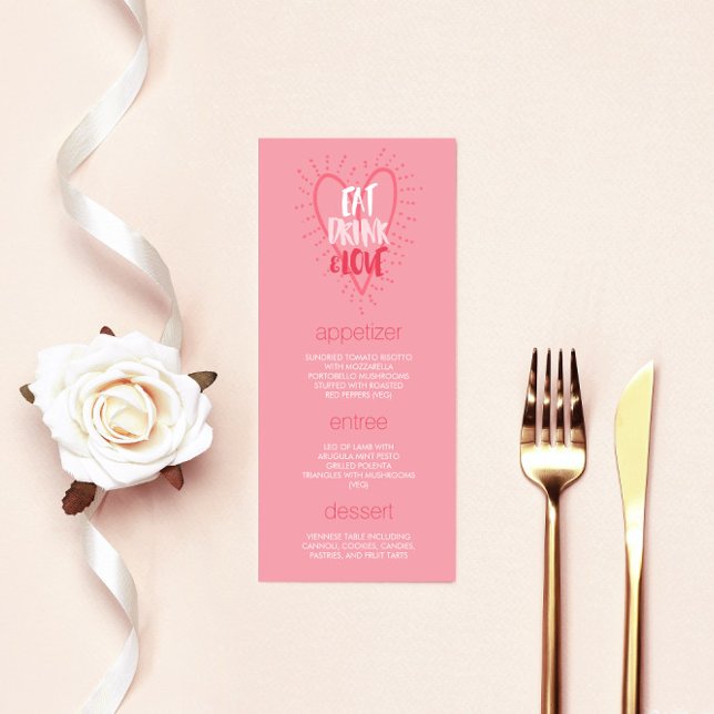 Mange Boire Amour | Menu du dîner de la Saint-Vale (Créateur téléchargé)