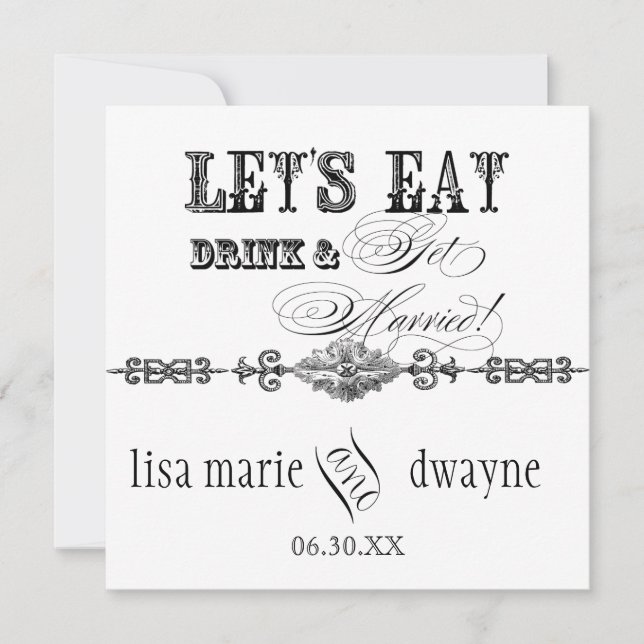 Mange, Bois n Se marier Faire-part de mariage nupt (Devant)