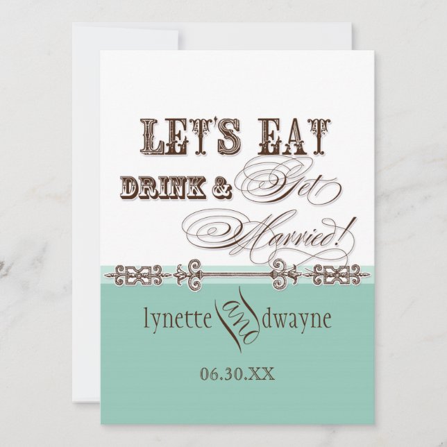 Mange, Bois n Se marier Faire-part de mariage nupt (Devant)