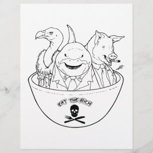 Mange les riches ! - Page de coloriage.