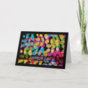 Mange Tak Danish Thank You with Colourful Leaves Card