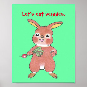 "Mangeons des légumes" affiche affamée de la pépin