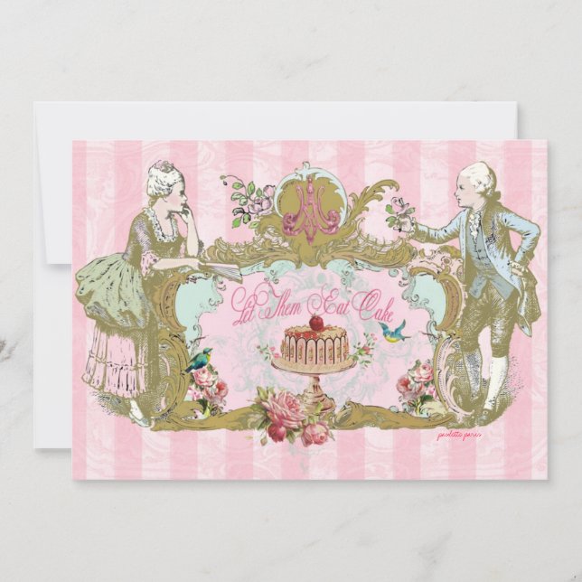 Mangeons les invitations à la fête du gâteau (Devant)