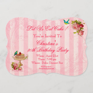 Mangeons les invitations à la fête du gâteau