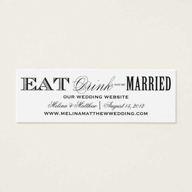 MANGER, BOIRE | CARTES DE SITE MARIAGE (Devant)