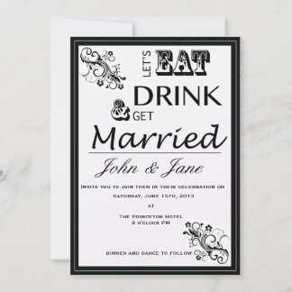Manger, boire et se marier Faire-part de mariage