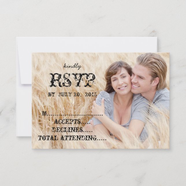 Manger Boire Marié Russe Mariage campagnard RSVP (Devant)