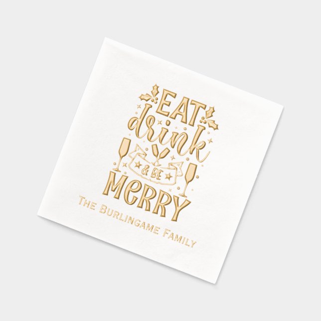 Manger Boire Soyez Merry Typographie Nom de famill (Gauche)