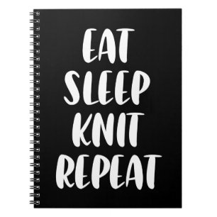 Manger Knit Sleep Répéter le carnet noir