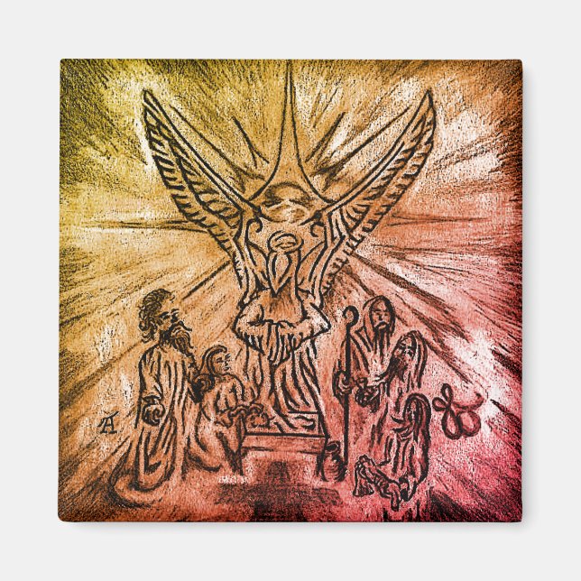 Manger Maze Christian Art Magnet (Front)