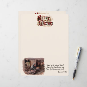 Manger Scene Christian Stationery