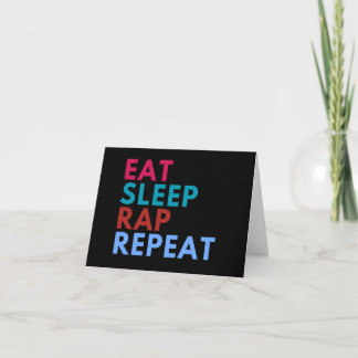 Manger Sleep Rap Répéter la carte de voeux