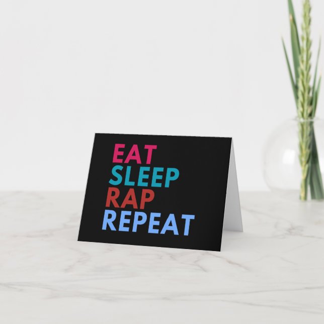 Manger Sleep Rap Répéter la carte de voeux (Devant)