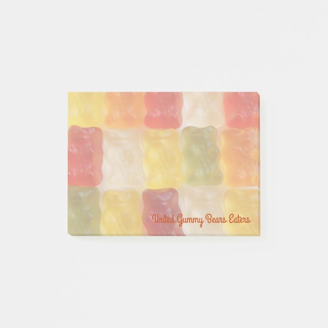 Mangeurs d'ours de gomme unis - Bloc-notes post-it (Devant)