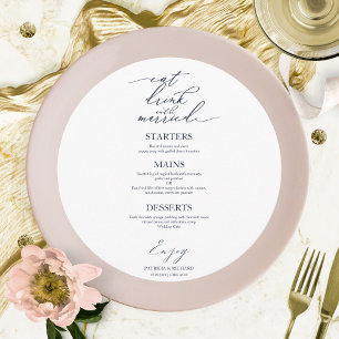 Mangez Boire et être marié Carte Ronde Menu Pour P