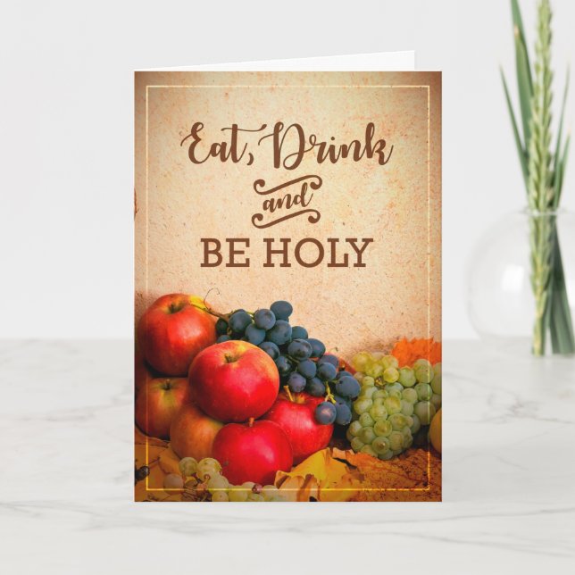 Mangez, boisson et soyez festin saint de carte de (Devant)