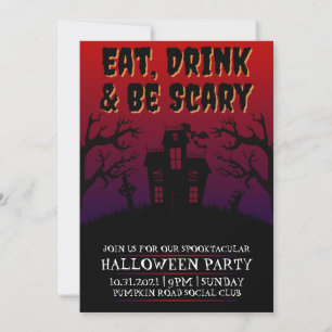 Mangez, buvez et soyez effrayant Invitation Hallow