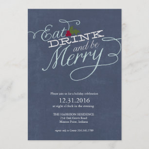 Mangez, buvez et soyez joyeux Invitation de fête d