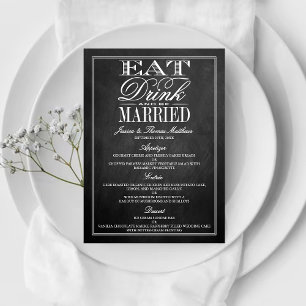 Mangez, buvez et soyez marié Chalkboard Menus Mari