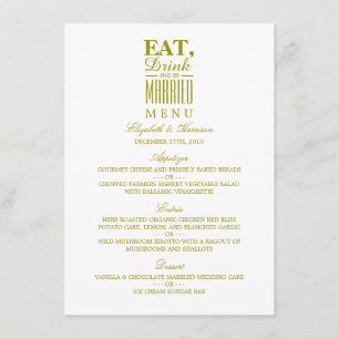 Mangez, buvez et soyez marié Gold Mariage Menu