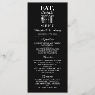 Mangez, buvez et soyez marié Menu Mariage