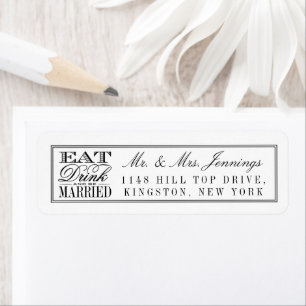 Mangez, buvez et soyez mariés Mariage noir/blanc m