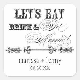 Mangez, buvez n Obtenez Marié Matching Stickers ou
