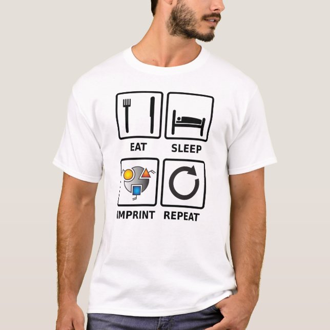 Mangez, dormez, imprimez, répétez le T-shirt léger (Devant)